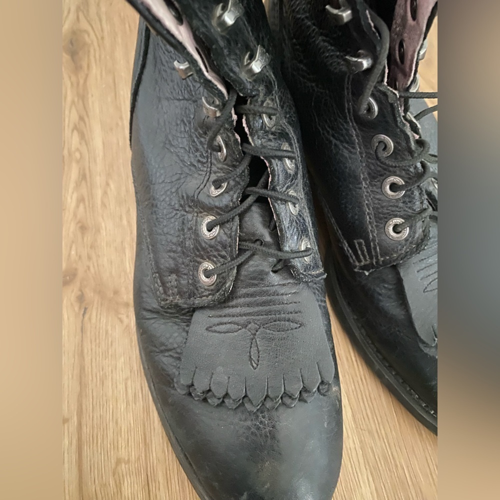 Ariat Western Performance Black Heritage Lacer II Women's Lace-Up leather Boots - Picture 8 of 9